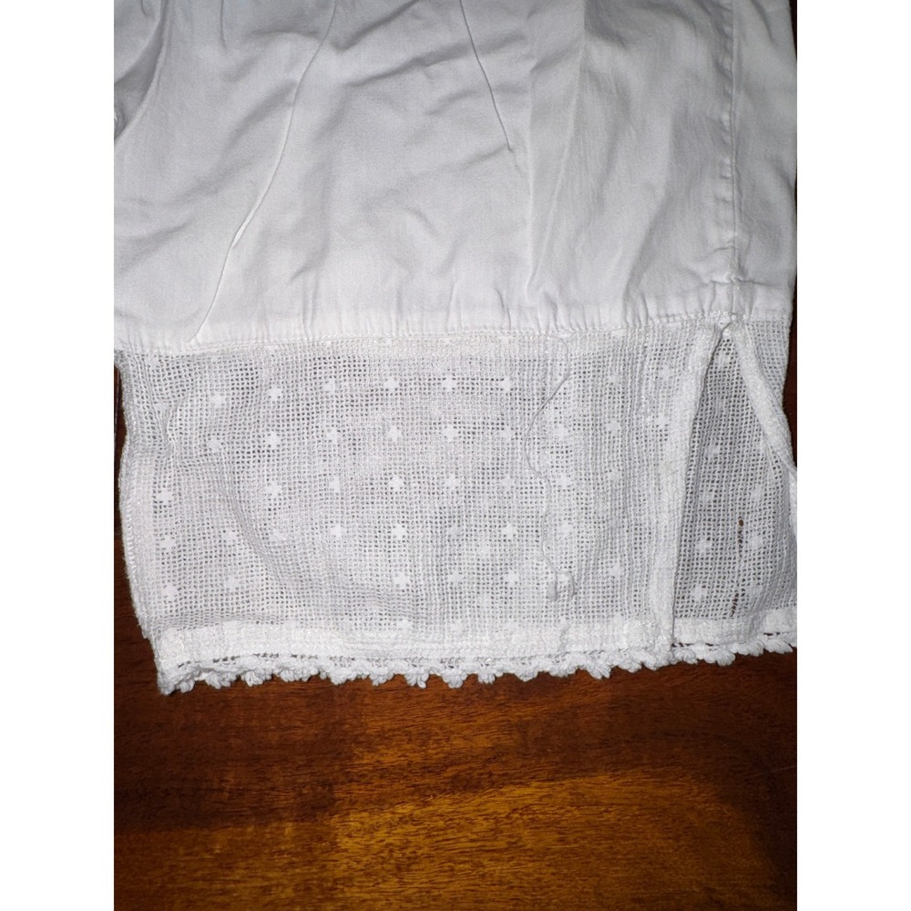Sarah Spencer Womens White 100% Cotton Pajama Set Eyelet Lace Sleeveless Small - Picture 6 of 6